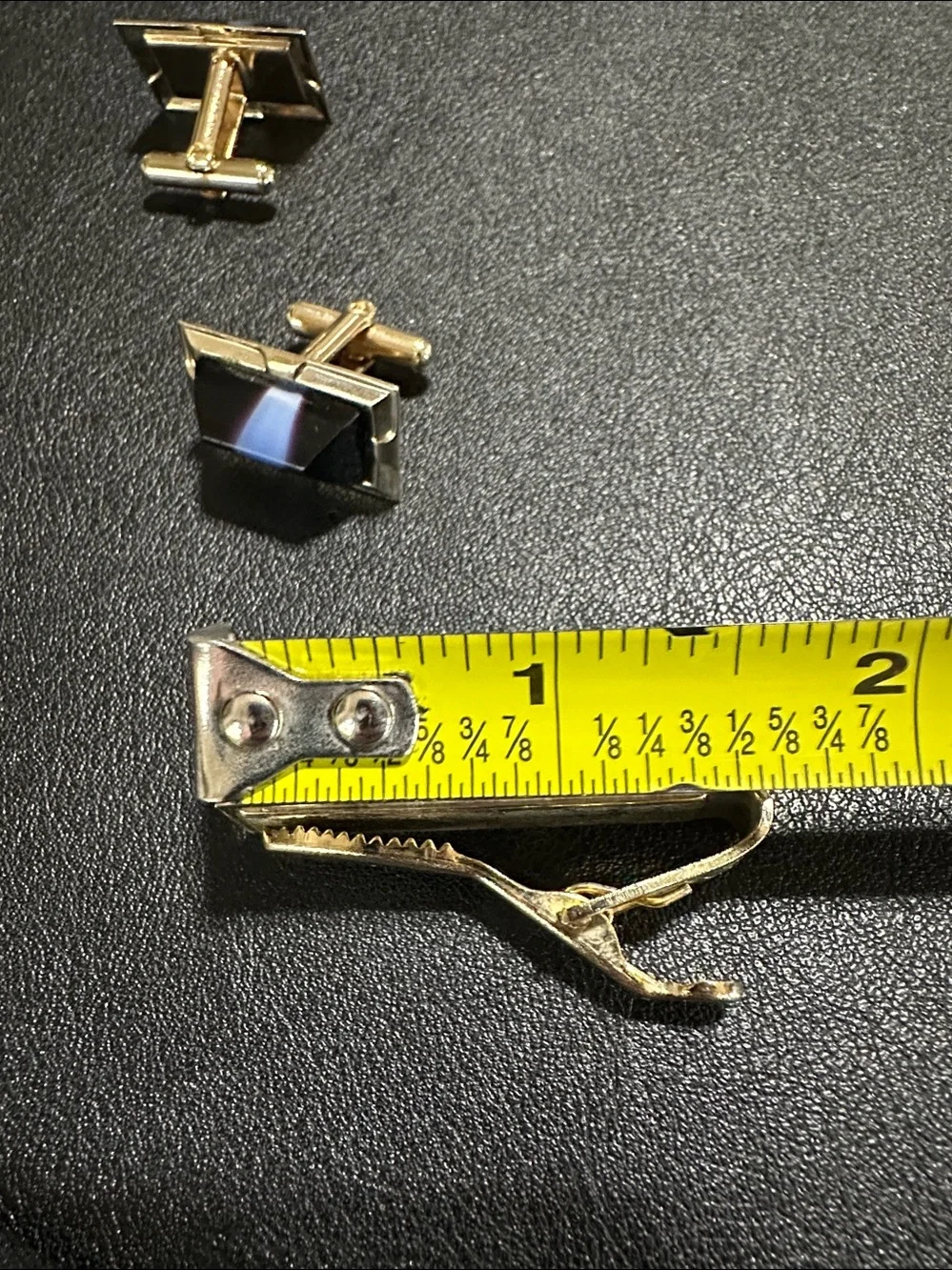 Three Piece Cuff Links & Tie Clip